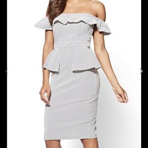 NWT Striped Peplum Dress